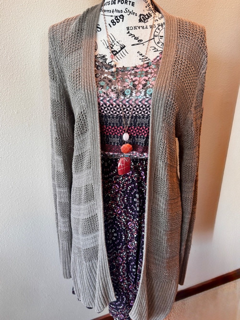 American Rag Jersey sleeveless summer dress medium boho festival sz M multi